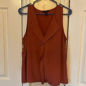 Forever 21 Burnt Orange Sleeveless Blouse Size Medium